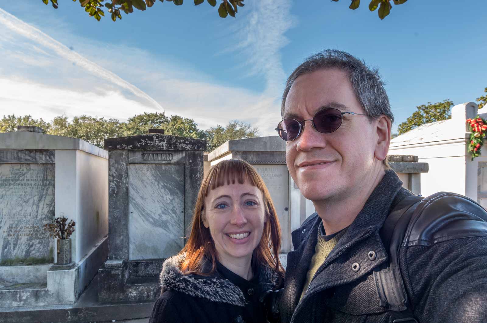 Joy and Richard in cemetery